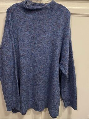 Well Worn Men's Heathered Blue Turtleneck Sweater